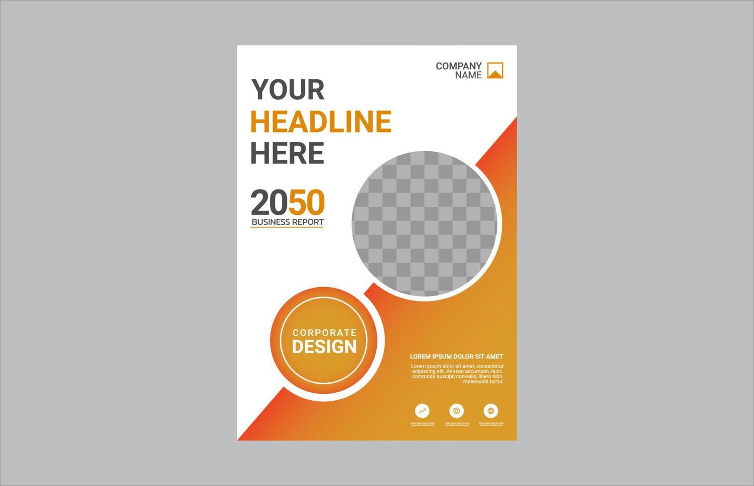 Modern business annual report template vector