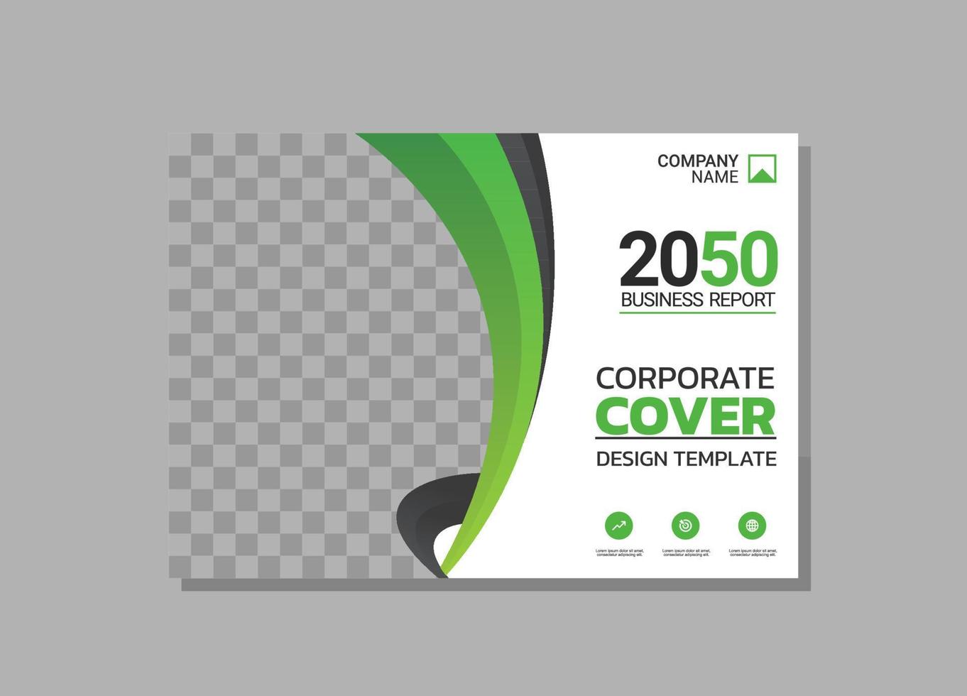 Corporate book cover horizontal design vector