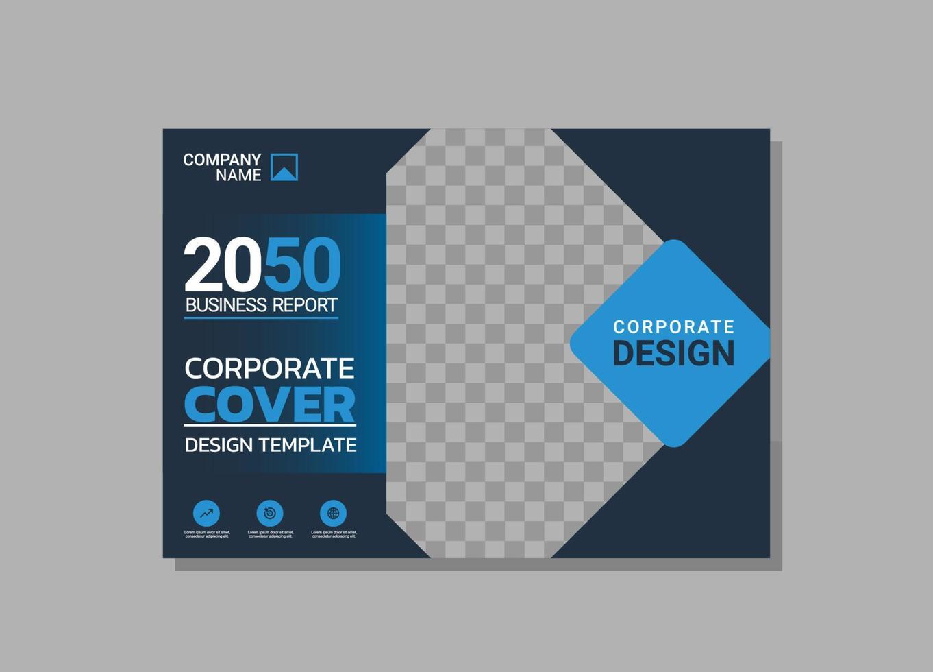 Corporate book cover horizontal design vector