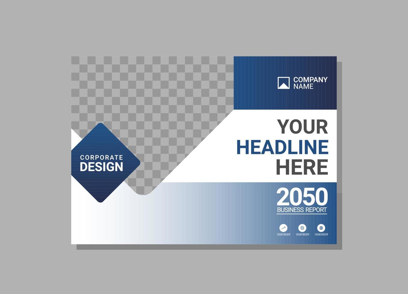 Corporate book cover horizontal design vector