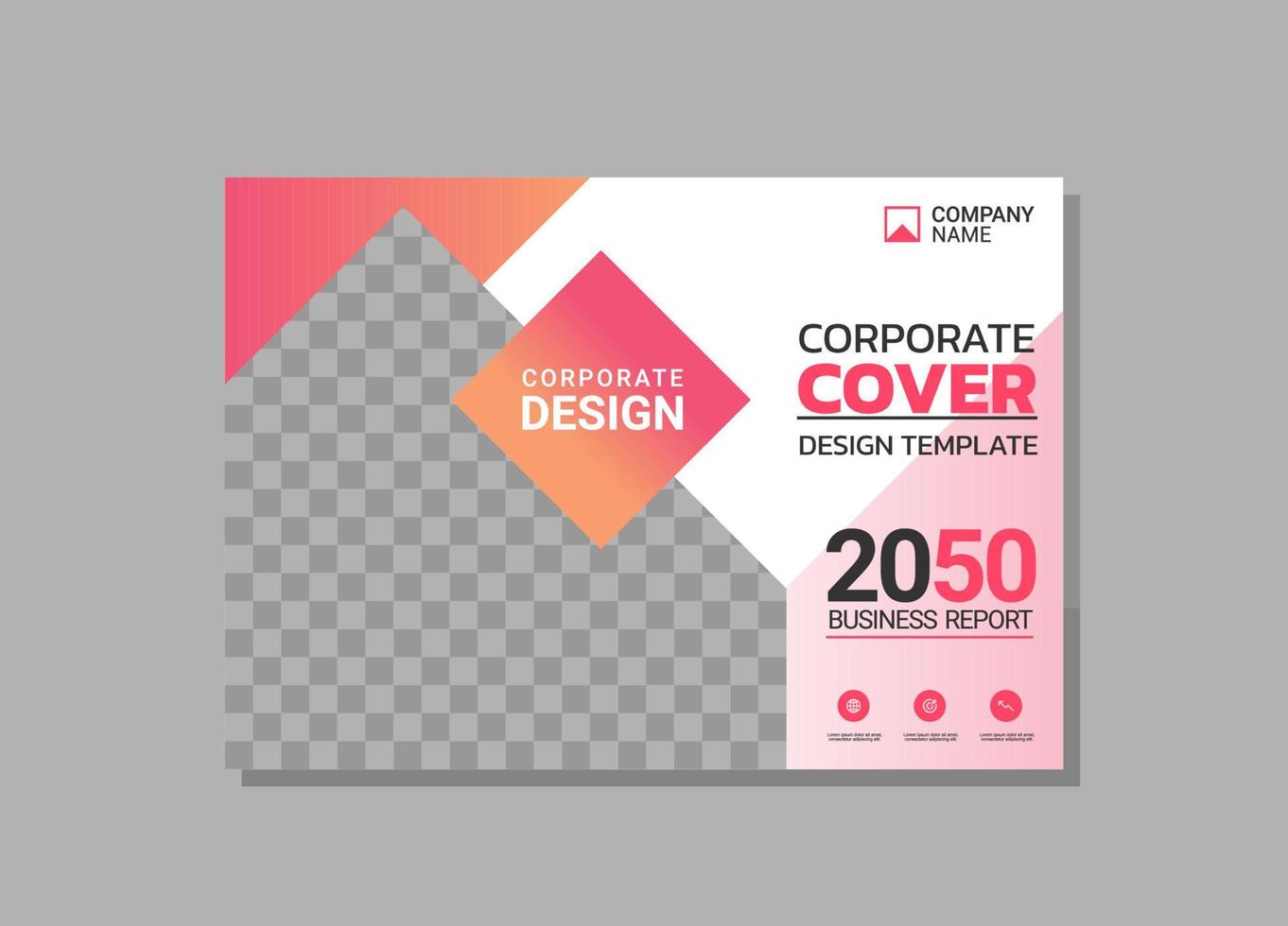 Corporate book cover horizontal design vector