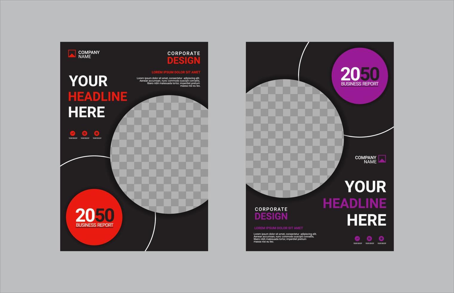 Modern business annual report template vector