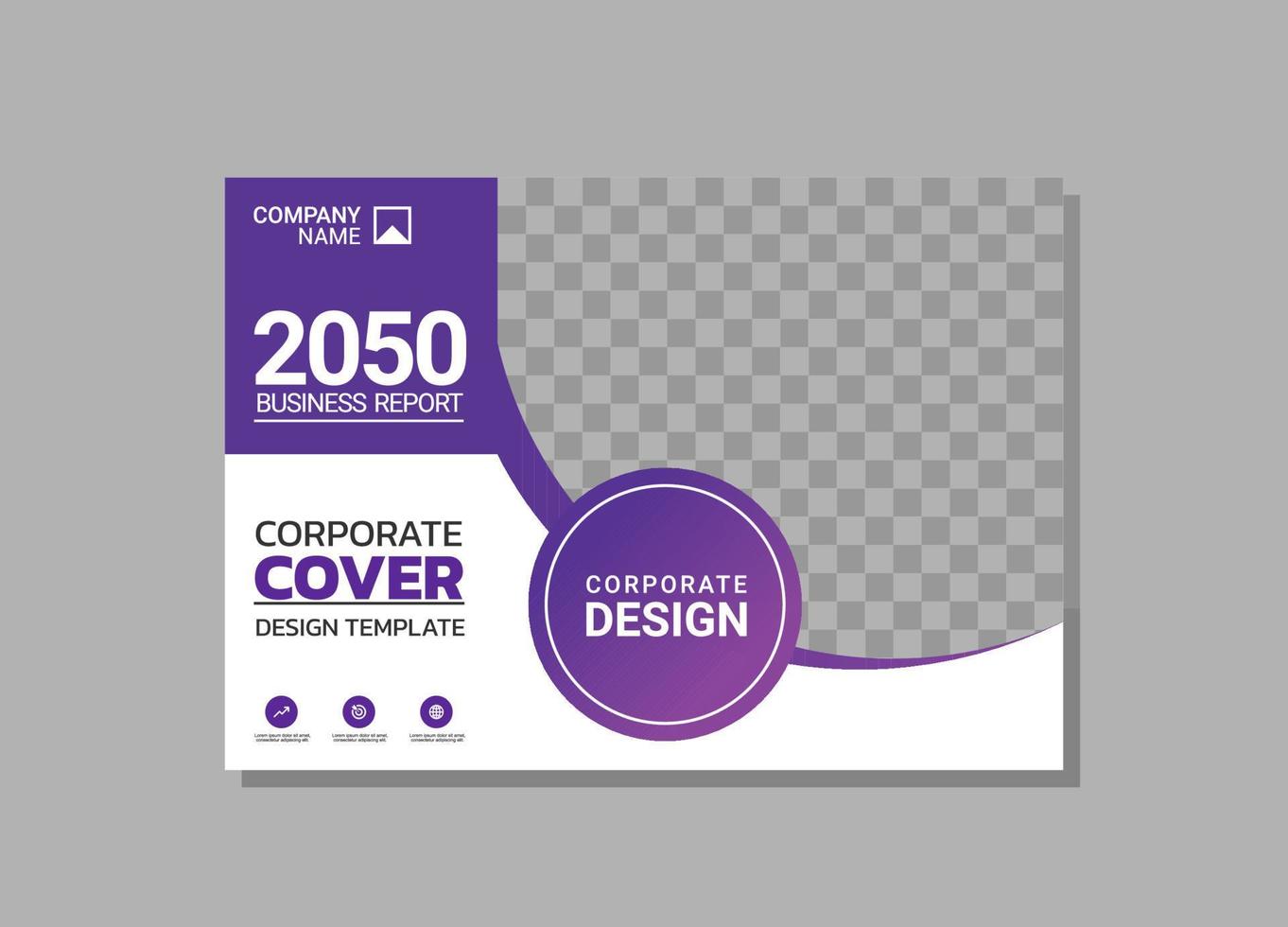 Corporate book cover horizontal design vector