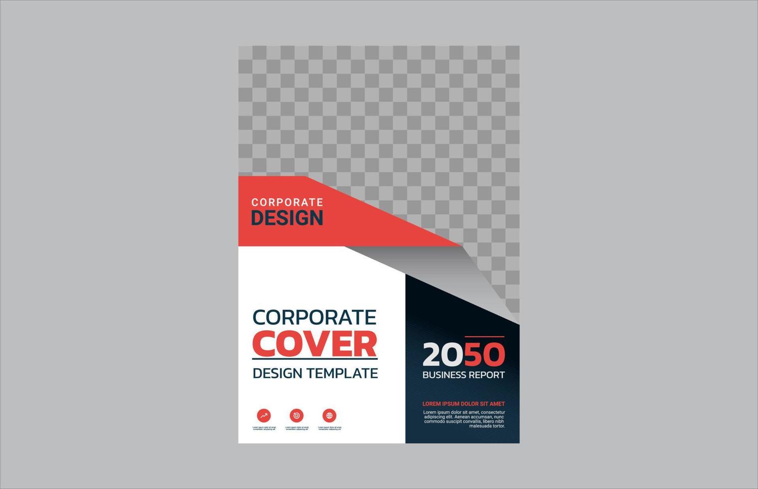 Modern business annual report template vector