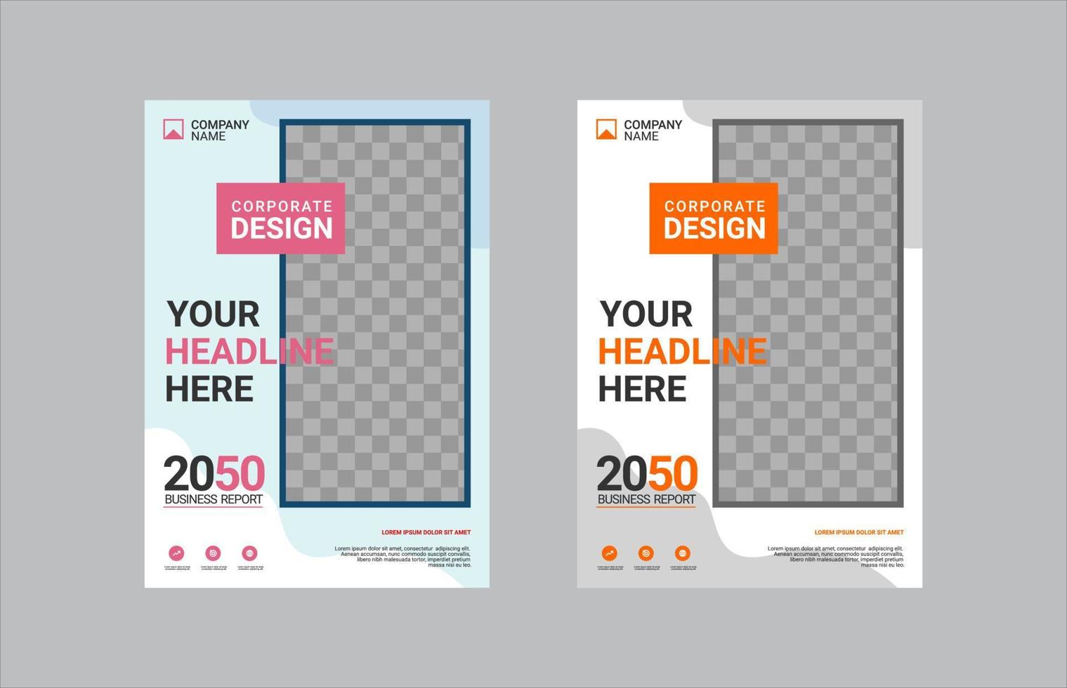 Modern business annual report template vector