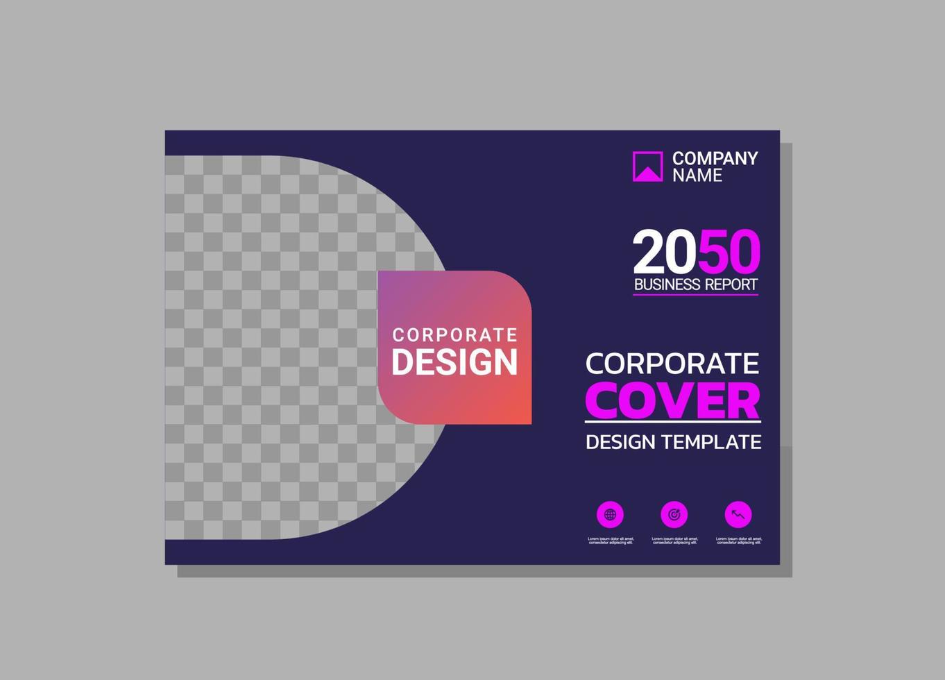 Corporate book cover horizontal design vector