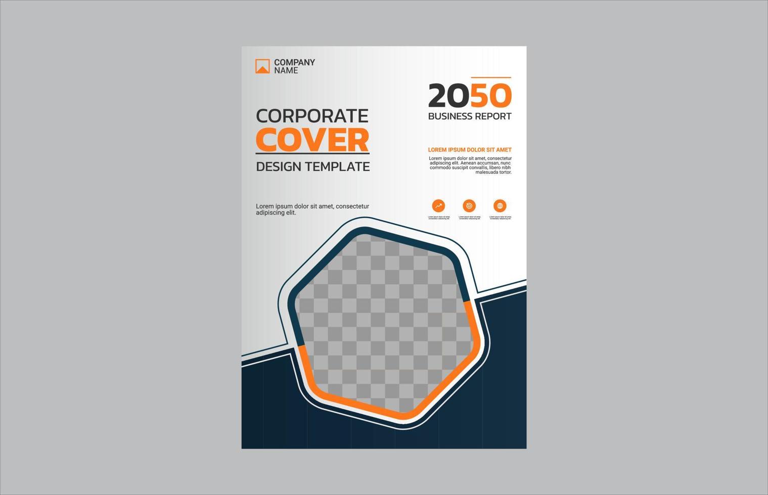 Modern business annual report template vector