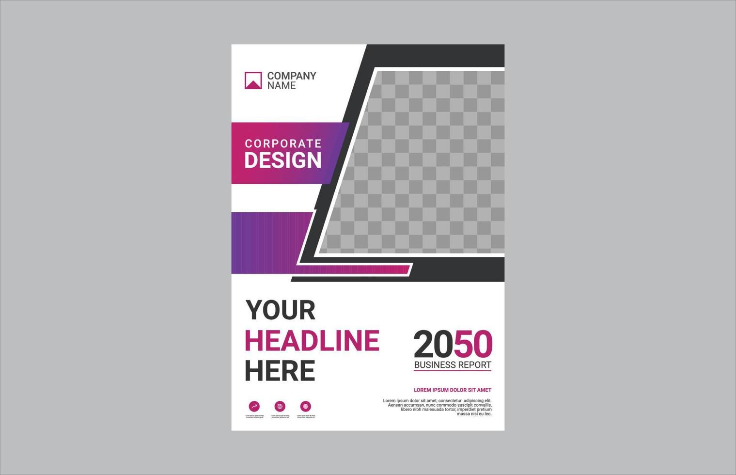 Professional corporate book cover template vector