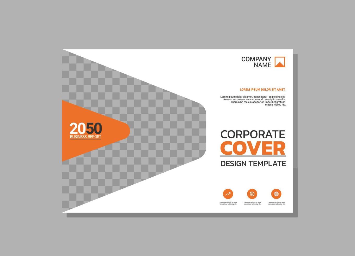 Corporate book cover horizontal design vector