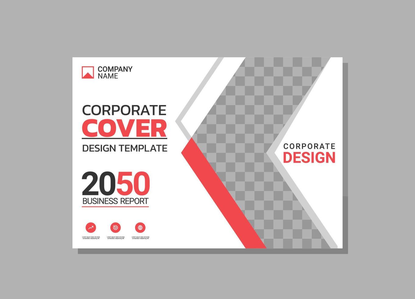 Corporate book cover horizontal design vector