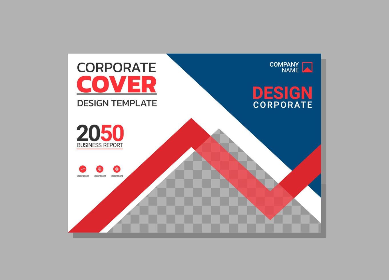 Corporate book cover horizontal design vector