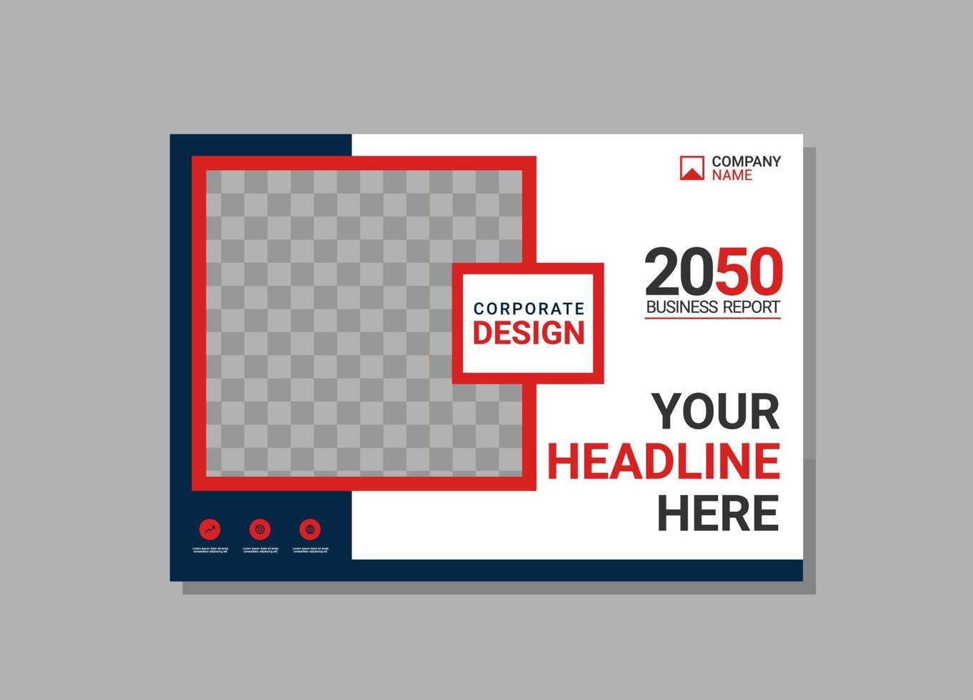 Modern business annual report horizontal vector