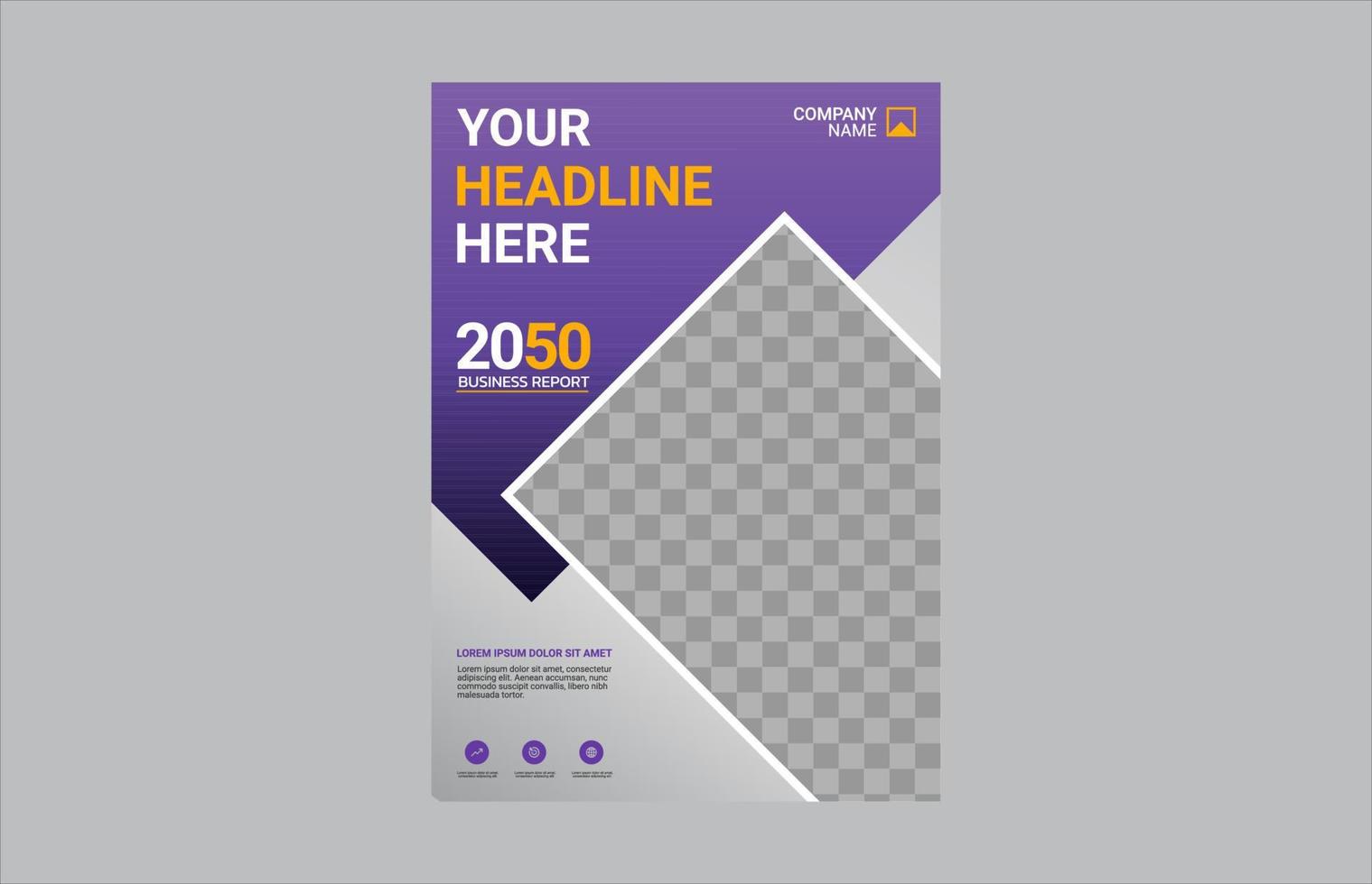 Modern business annual report template vector