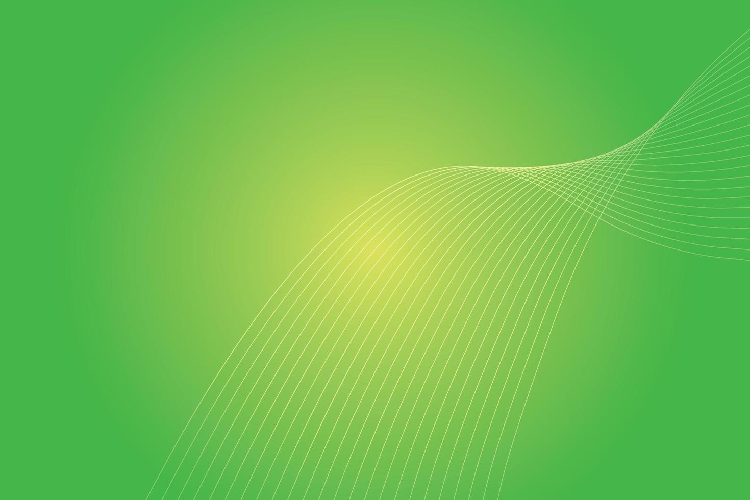 Abstract background with colorful wavy lines. Abstract green yellow gradient background design vector