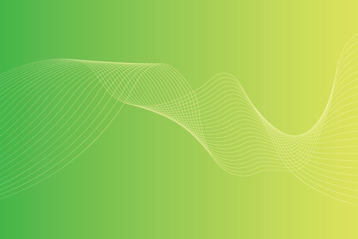 Abstract background with colorful wavy lines. Abstract green yellow gradient background design vector