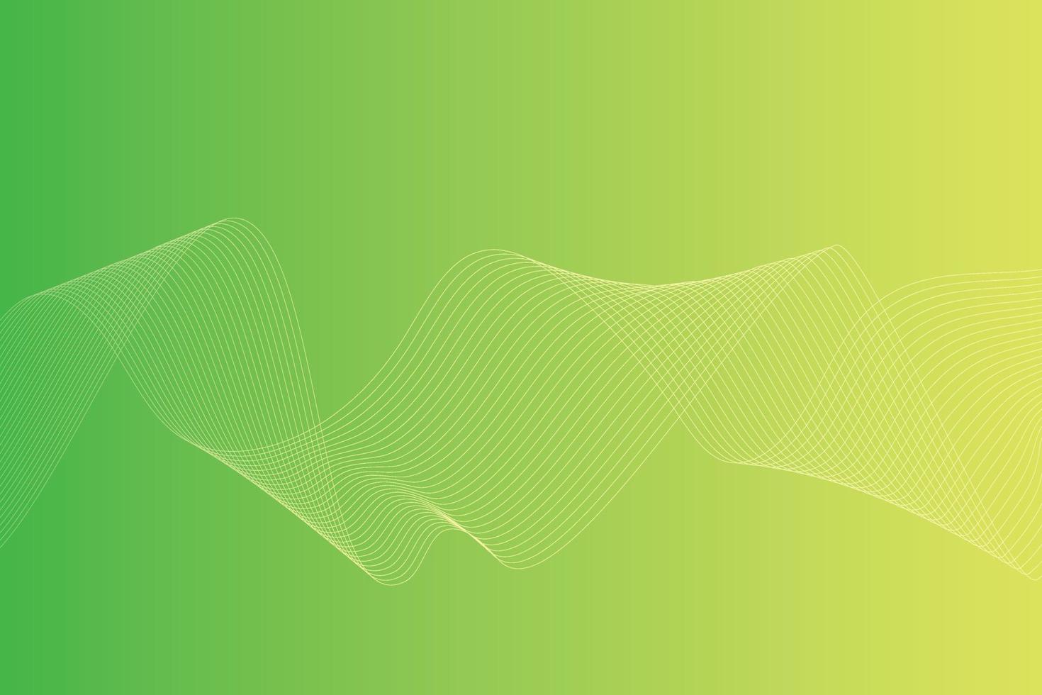 Abstract background with colorful wavy lines. Abstract green yellow gradient background design vector