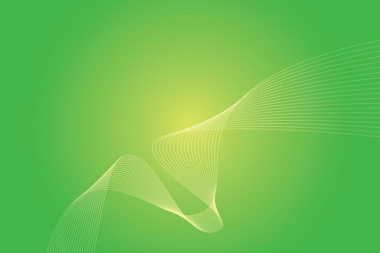 Abstract background with colorful wavy lines. Abstract green yellow gradient background design vector