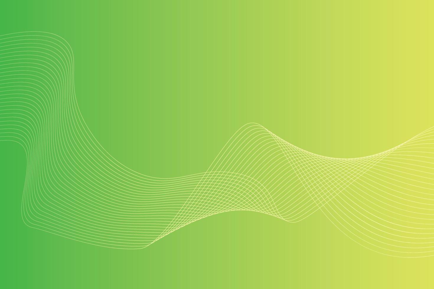 Abstract background with colorful wavy lines. Abstract green yellow gradient background design vector