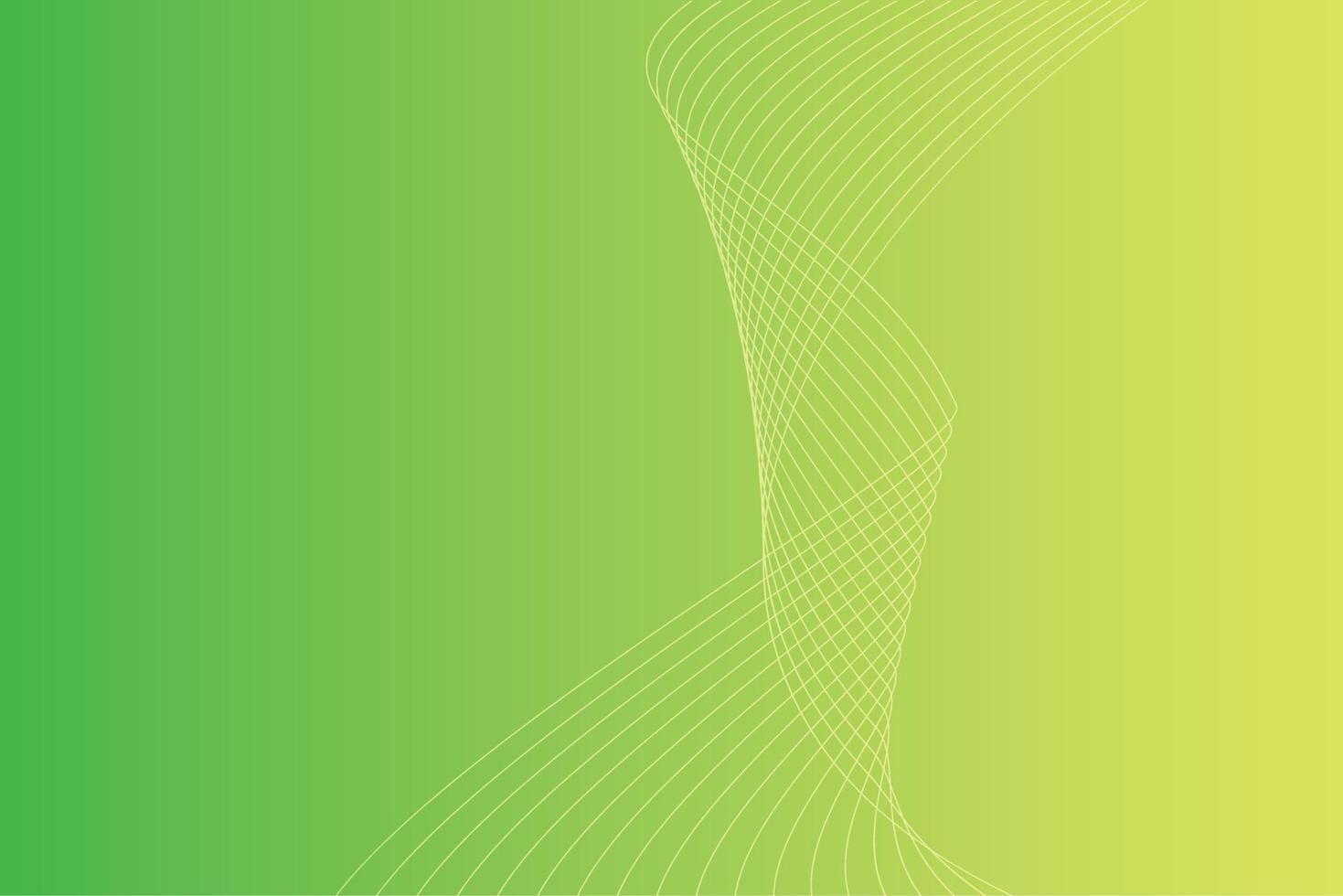 Abstract background with colorful wavy lines. Abstract green yellow gradient background design vector