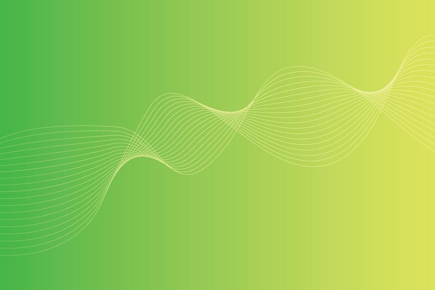 Abstract background with colorful wavy lines. Abstract green yellow gradient background design vector