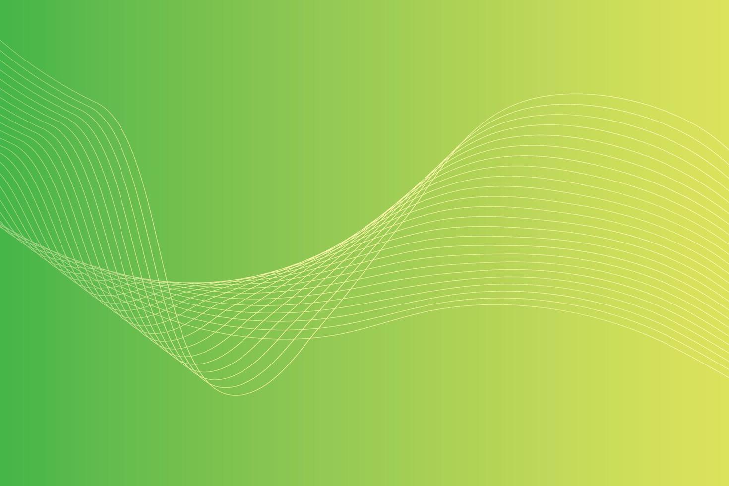 Abstract background with colorful wavy lines. Abstract green yellow gradient background design vector