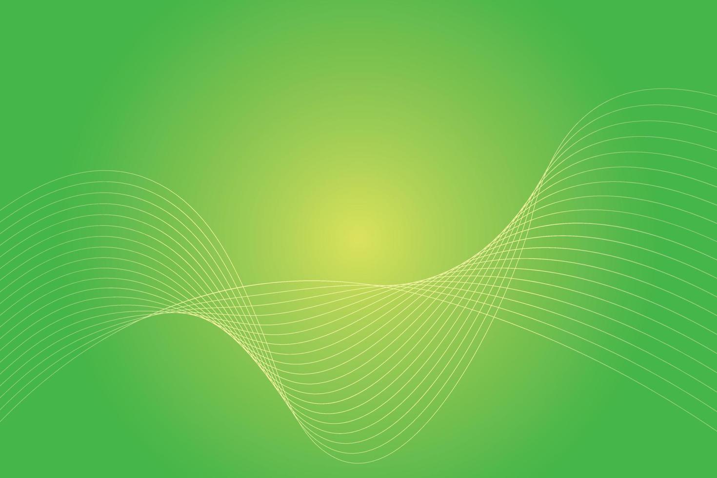 Abstract background with colorful wavy lines. Abstract green yellow gradient background design vector