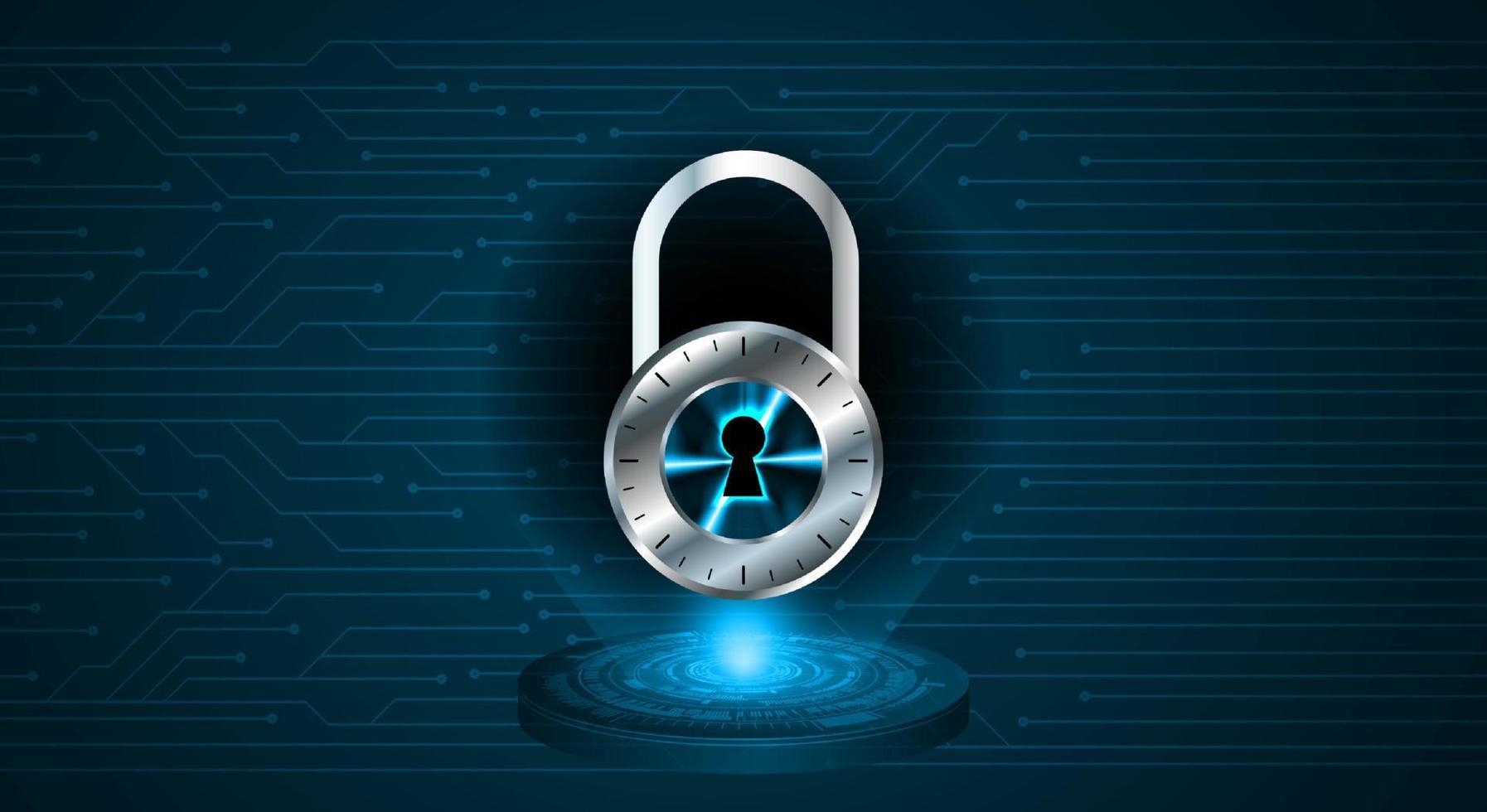 Modern Cybersecurity Technology Background with padlock vector