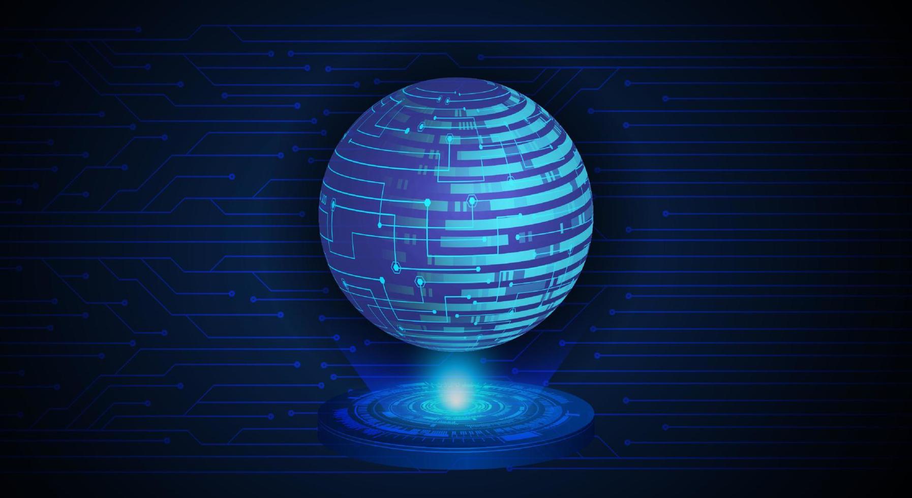 Modern World Map Holographic Projector on Technology Background vector