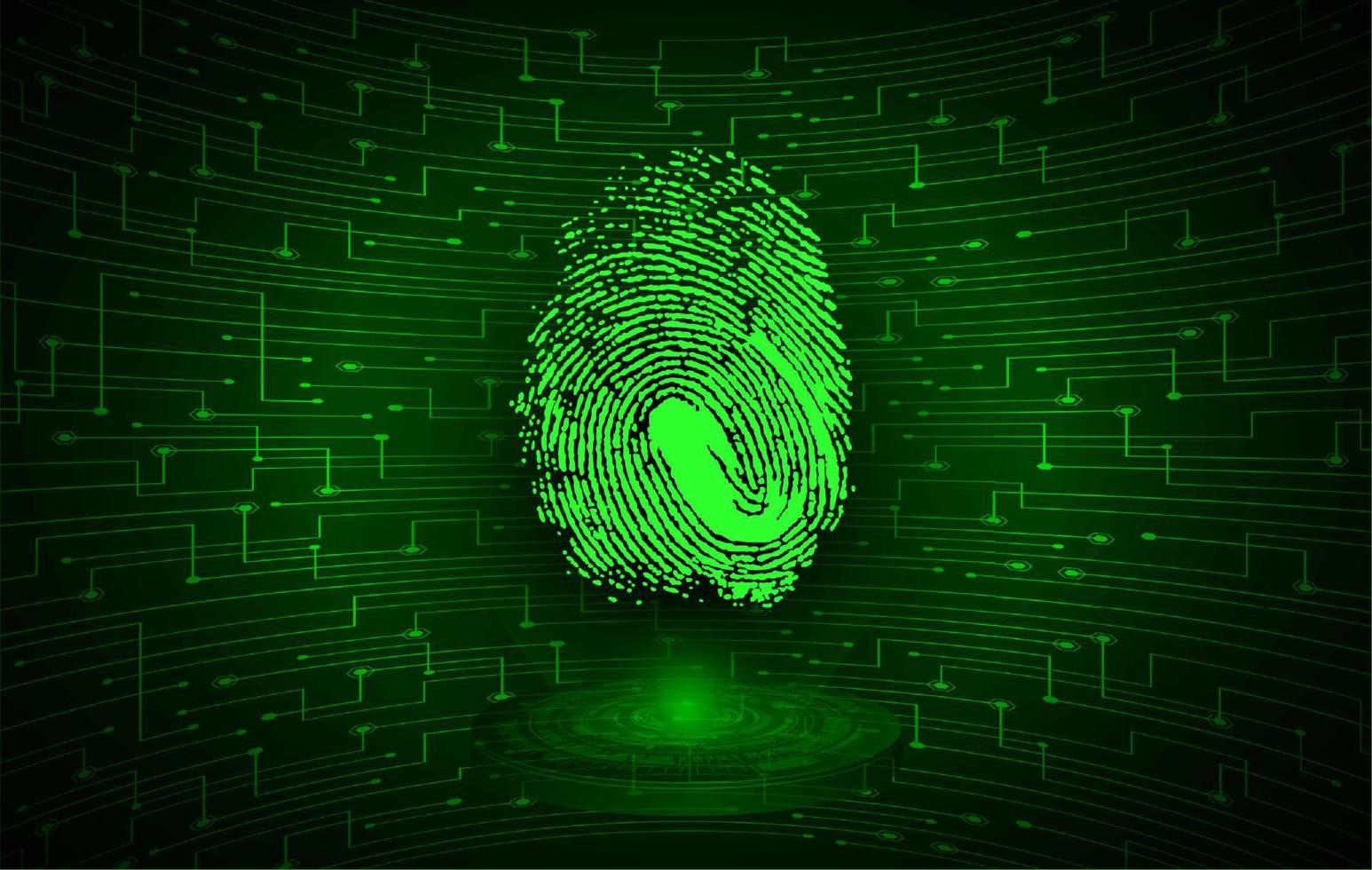 Modern Cybersecurity Technology Background with finger print vector