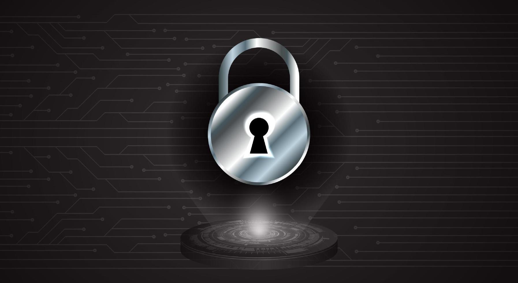 Modern Cybersecurity Technology Background with padlock vector