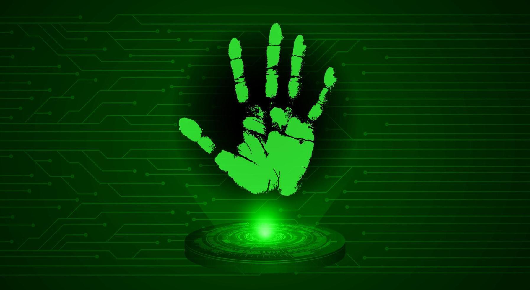 Modern Cybersecurity Technology Background with finger print vector