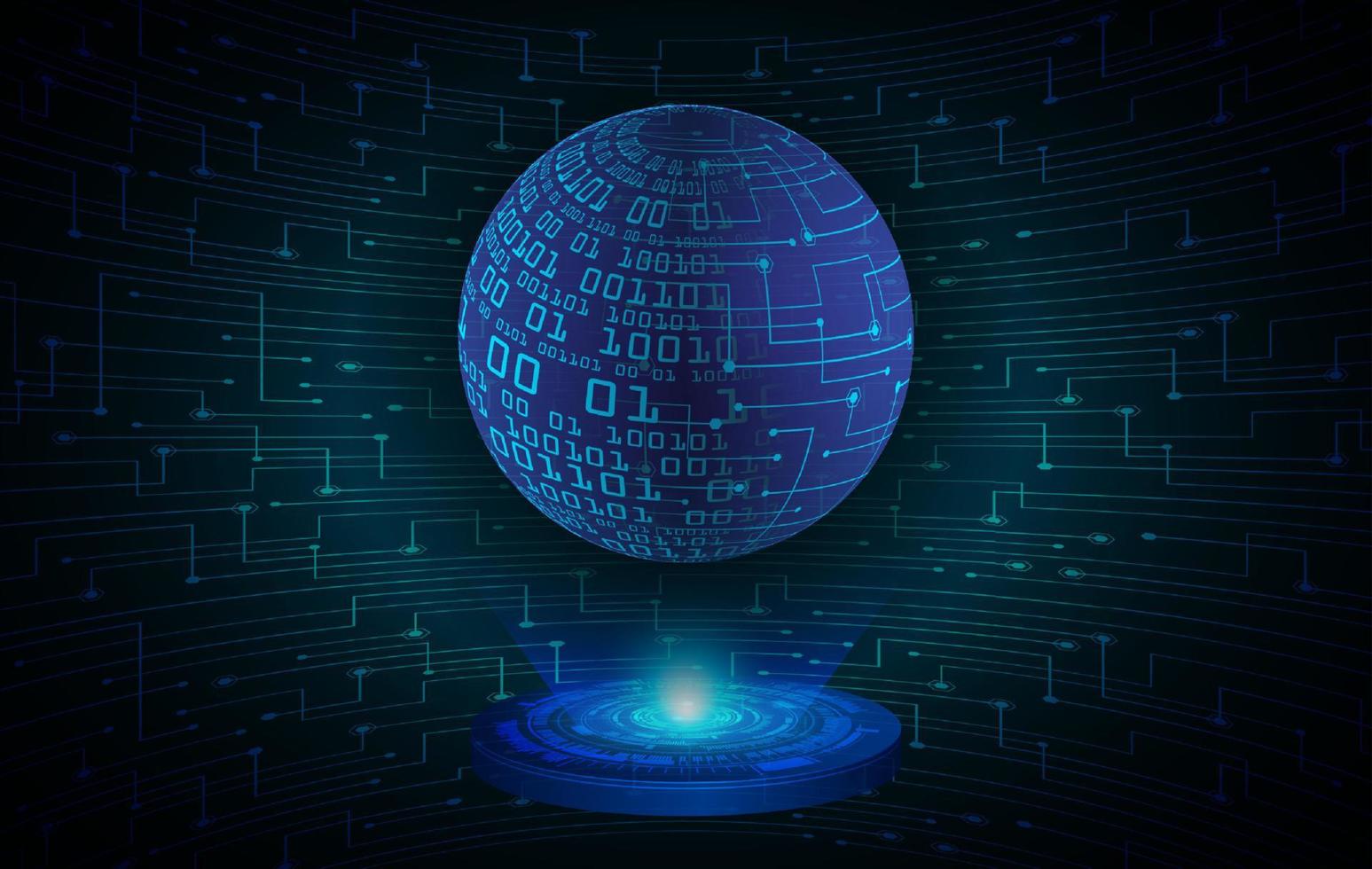 Modern Globe Holographic Projector on Technology Background vector