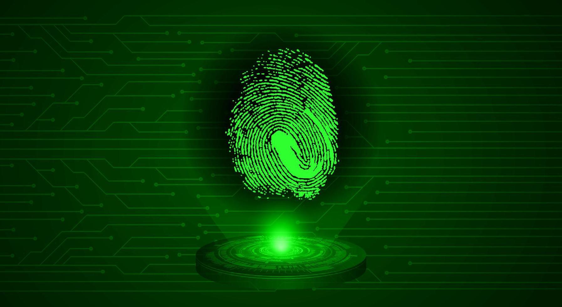 Modern Cybersecurity Technology Background with finger print vector