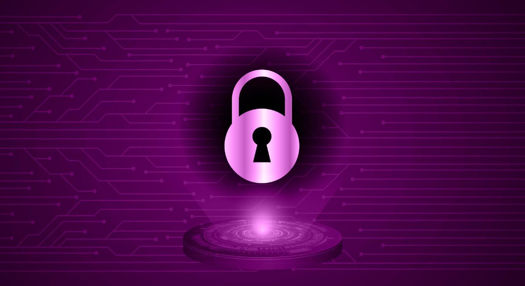 Modern Cybersecurity Technology Background with padlock vector