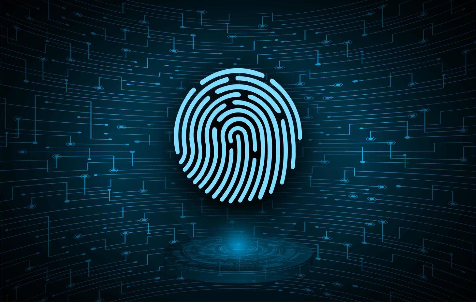 Modern Cybersecurity Technology Background with finger print vector