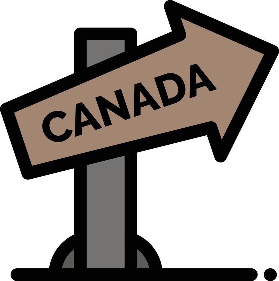 Canada Direction Location Sign  Flat Color Icon Vector icon banner Template