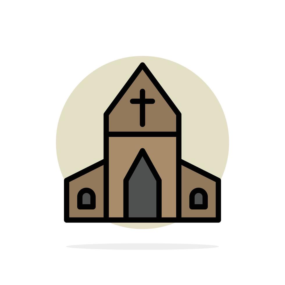 iglesia casa pascua cruz círculo abstracto fondo color plano icono vector