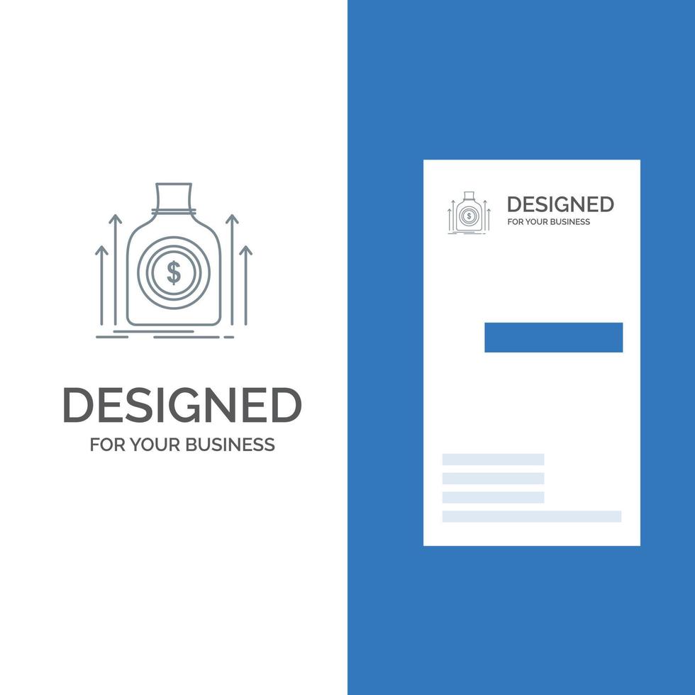 Bag Money Dollar Fund Loan Grey Logo Design and Business Card Template vector