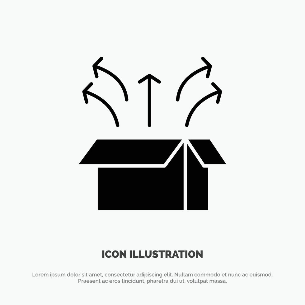 Release Box Launch Open Box Product solid Glyph Icon vector