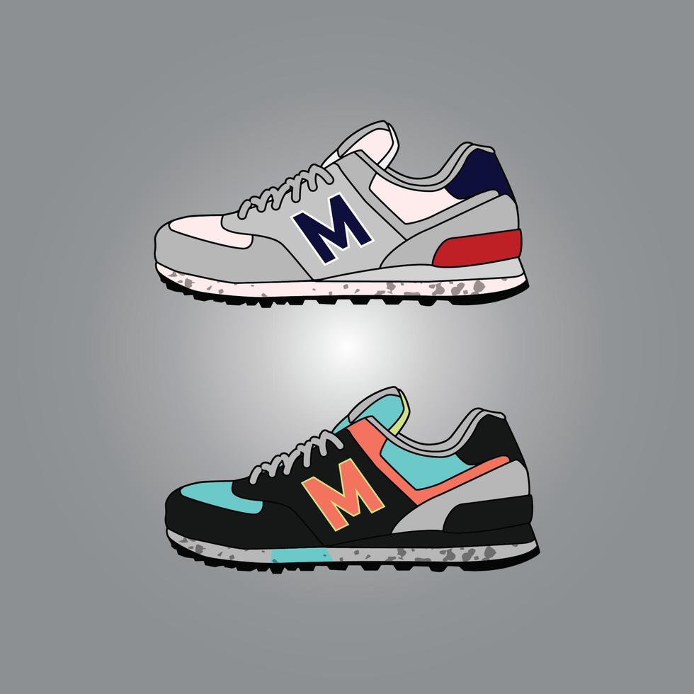 Sneaker shoes illustration in vector style