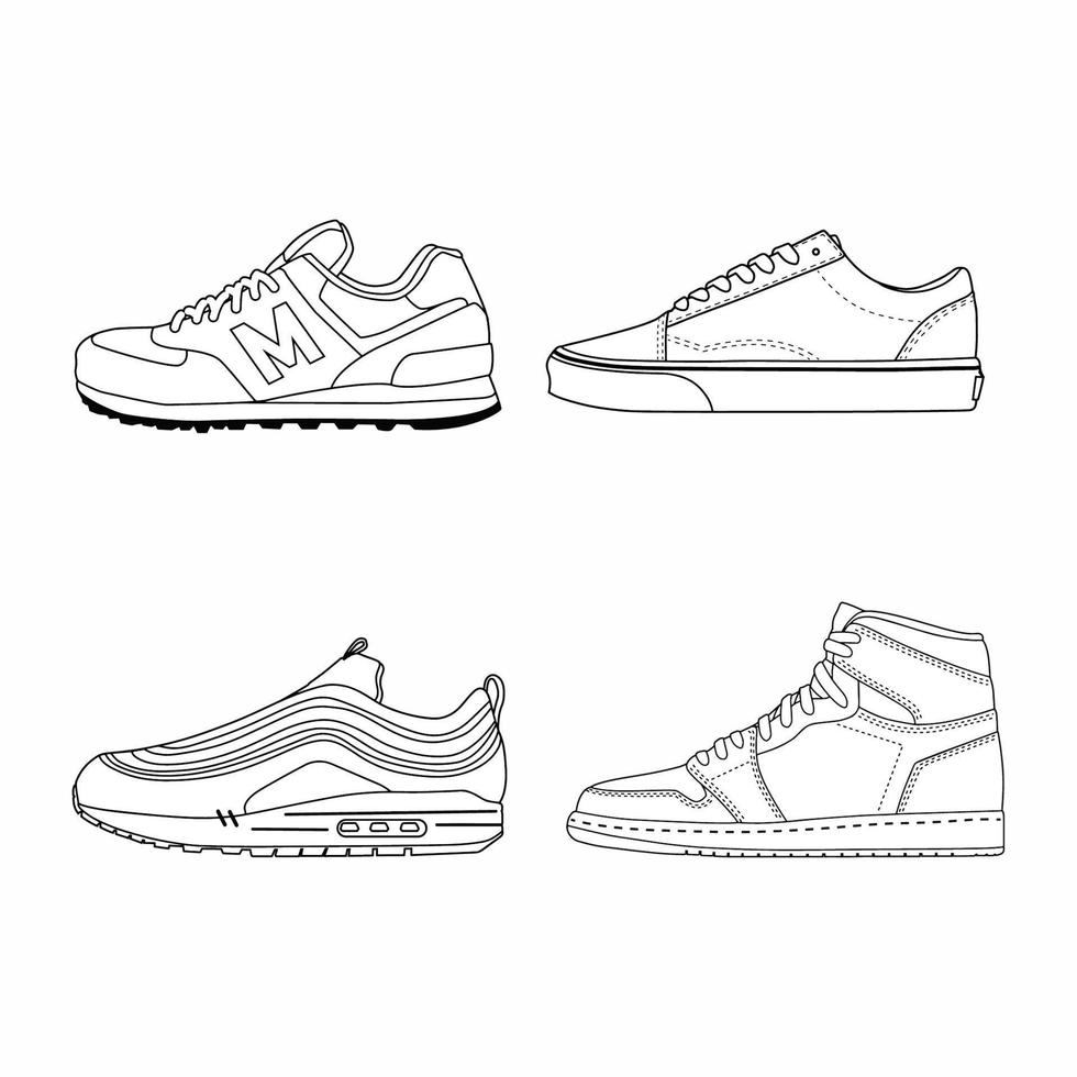 zapatilla de deporte concepto. diseño plano. ilustración vectorial zapatillas de deporte en estilo plano. vista lateral de las zapatillas de deporte. zapatillas de deporte de moda. vector