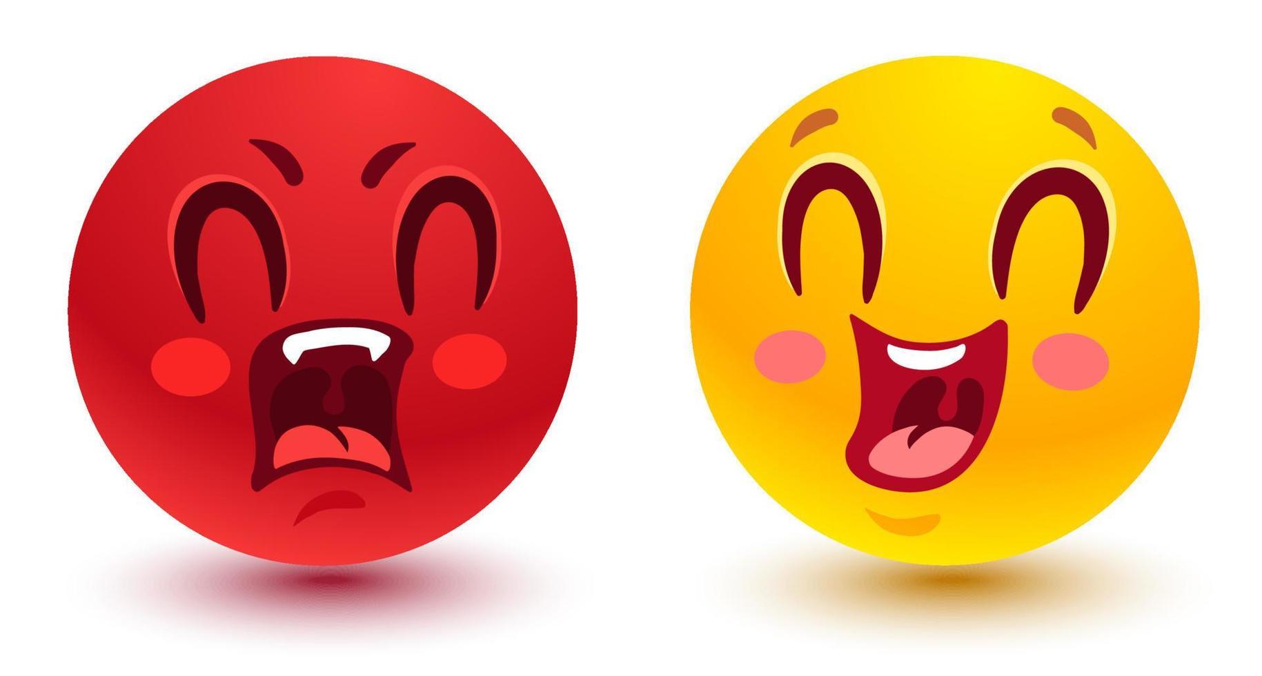 Funny and angry smiles vector