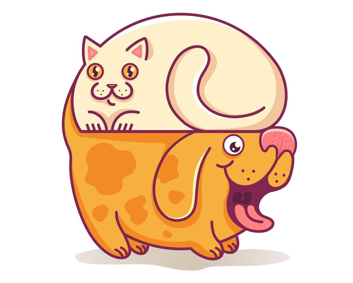 gato y perro vector