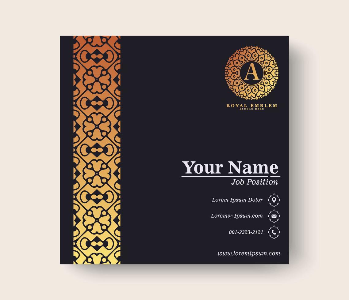 Plantilla de logotipos y tarjetas de visita ornamentales de lujo vector