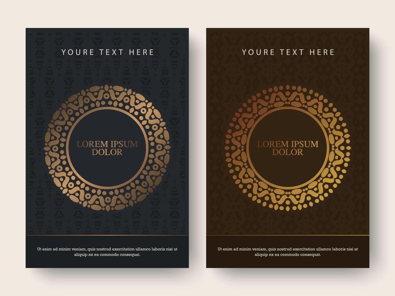 Luxury geometric pattern flyer text design vector