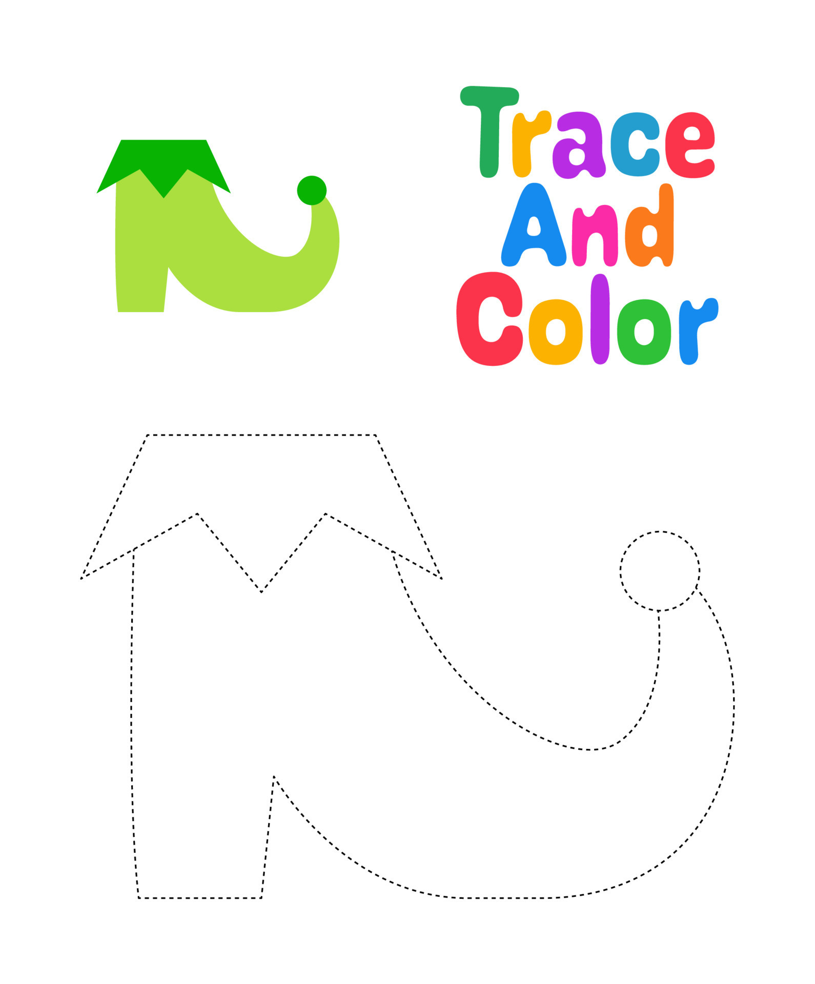 elf-shoe-tracing-worksheet-for-kids-13547096-vector-art-at-vecteezy