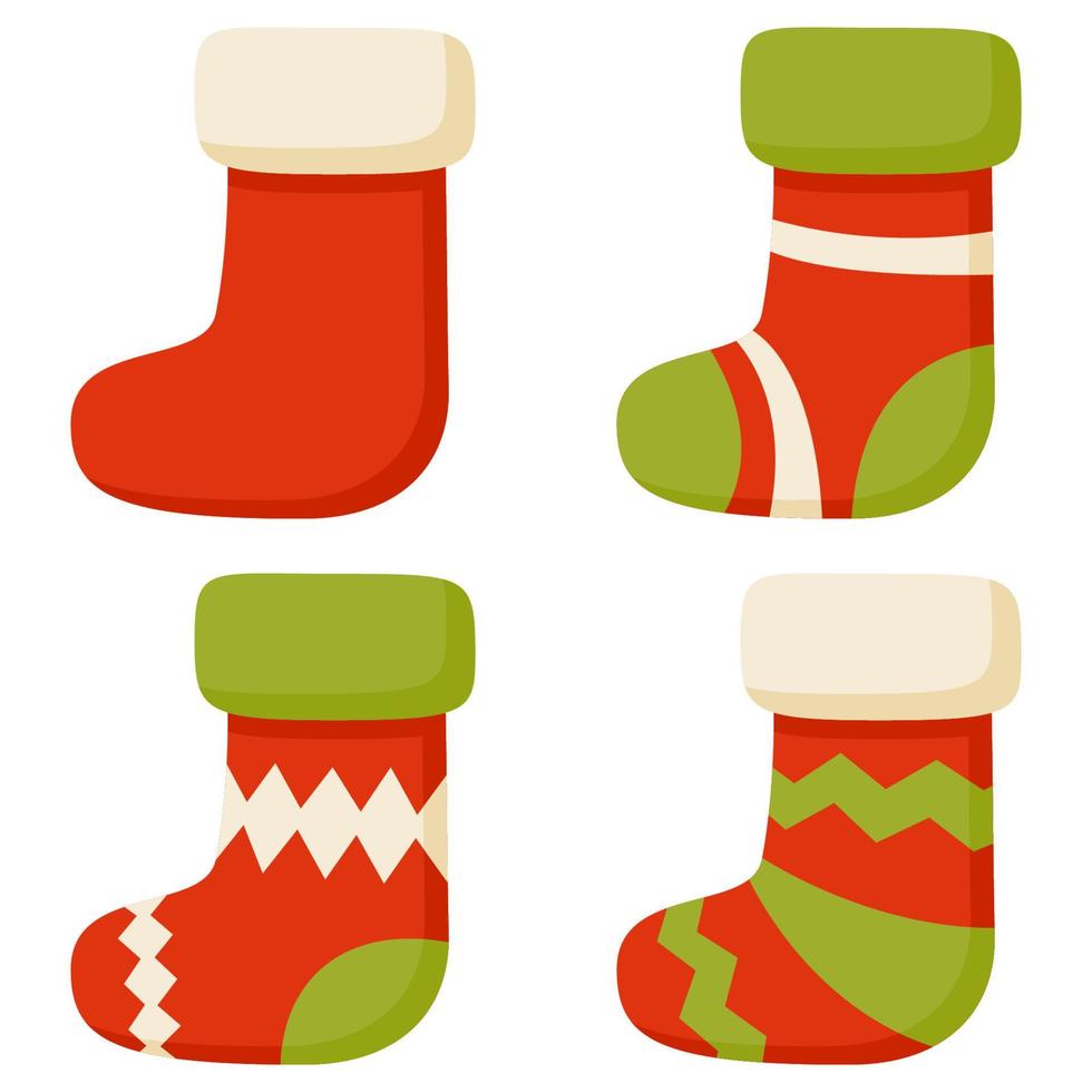 Christmas Sock isolated on white background vector