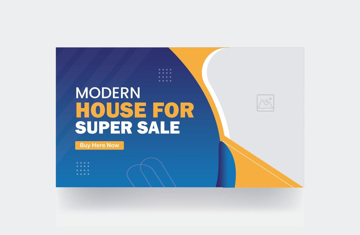 Modern house thumbnail cover video thumbnail template web banner cover for sale banner vector