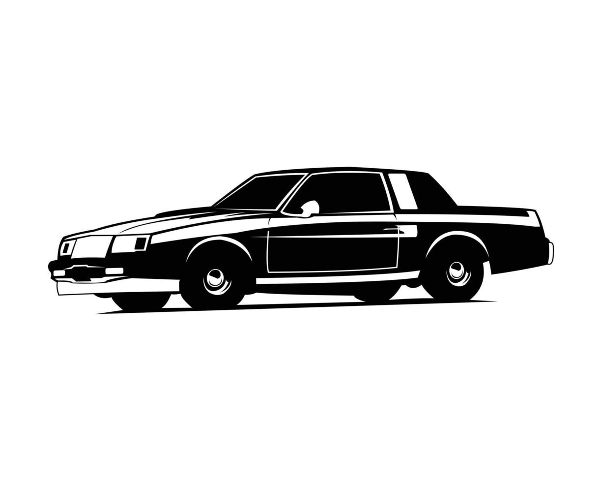 ilustración gráfica vectorial de un muscle car negro sobre un fondo blanco. vector