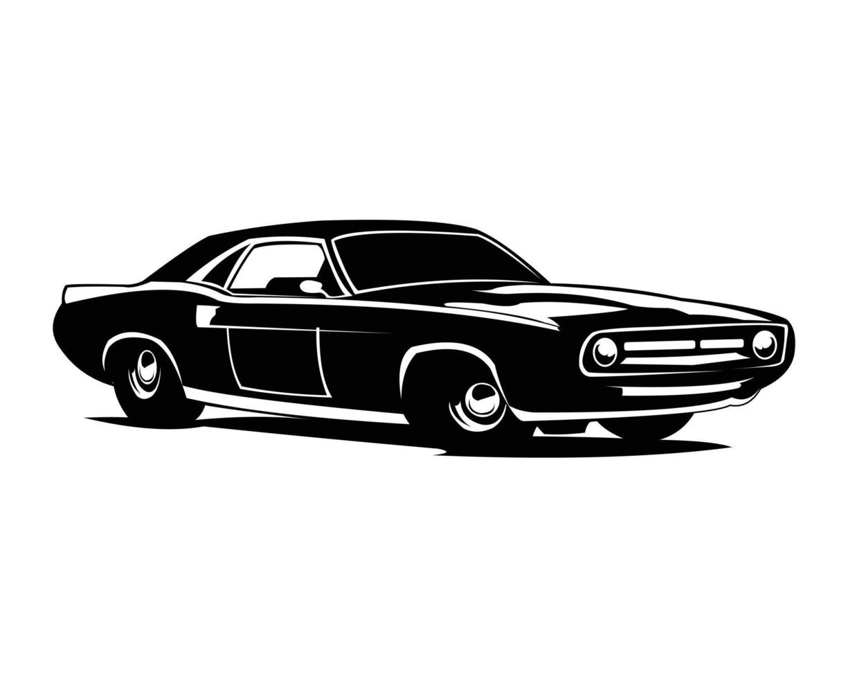 black muscle car logo isolated vector